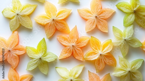 Starfruit Slices Arranged In A Pattern