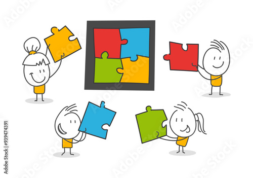 Stick figures. Business. Partnership concept.
