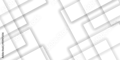 Abstract white and grey geometric overlapping square pattern background with shadow. paper texture design Abstract white background can use for design, background concept, vector illustration.	
