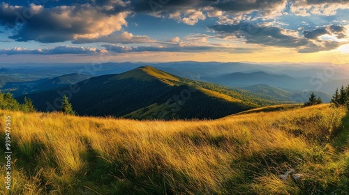 Fototapeta Naklejka Na Ścianę i Meble -  Skrzyczne, Beskidy: View from Klimczok (Beskid Slaski).