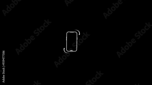 simple phone rotation icon ,rotate phone concept