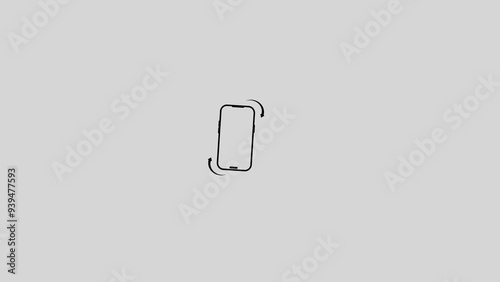 simple phone rotation icon ,rotate phone concept