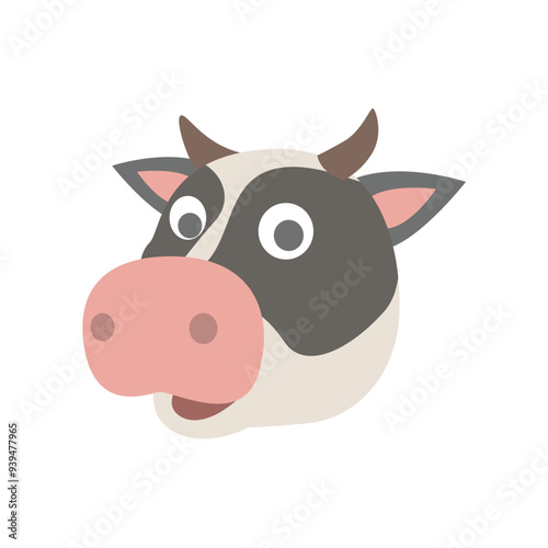 Stylized Cow Head Vector Graphic Design