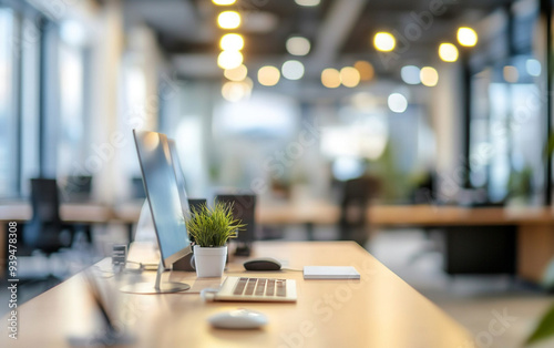 motion blur background of modern office interior design contemporary workspace for creative business defocus long exposure shake jerk