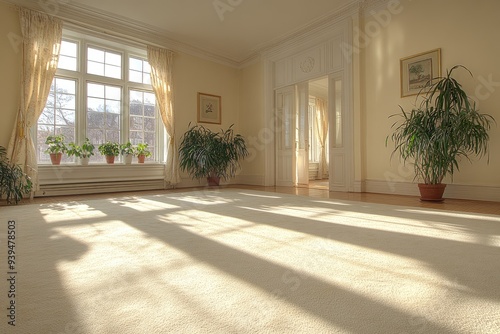 Sunbeams Streaming Through Windows in a Large Room photo