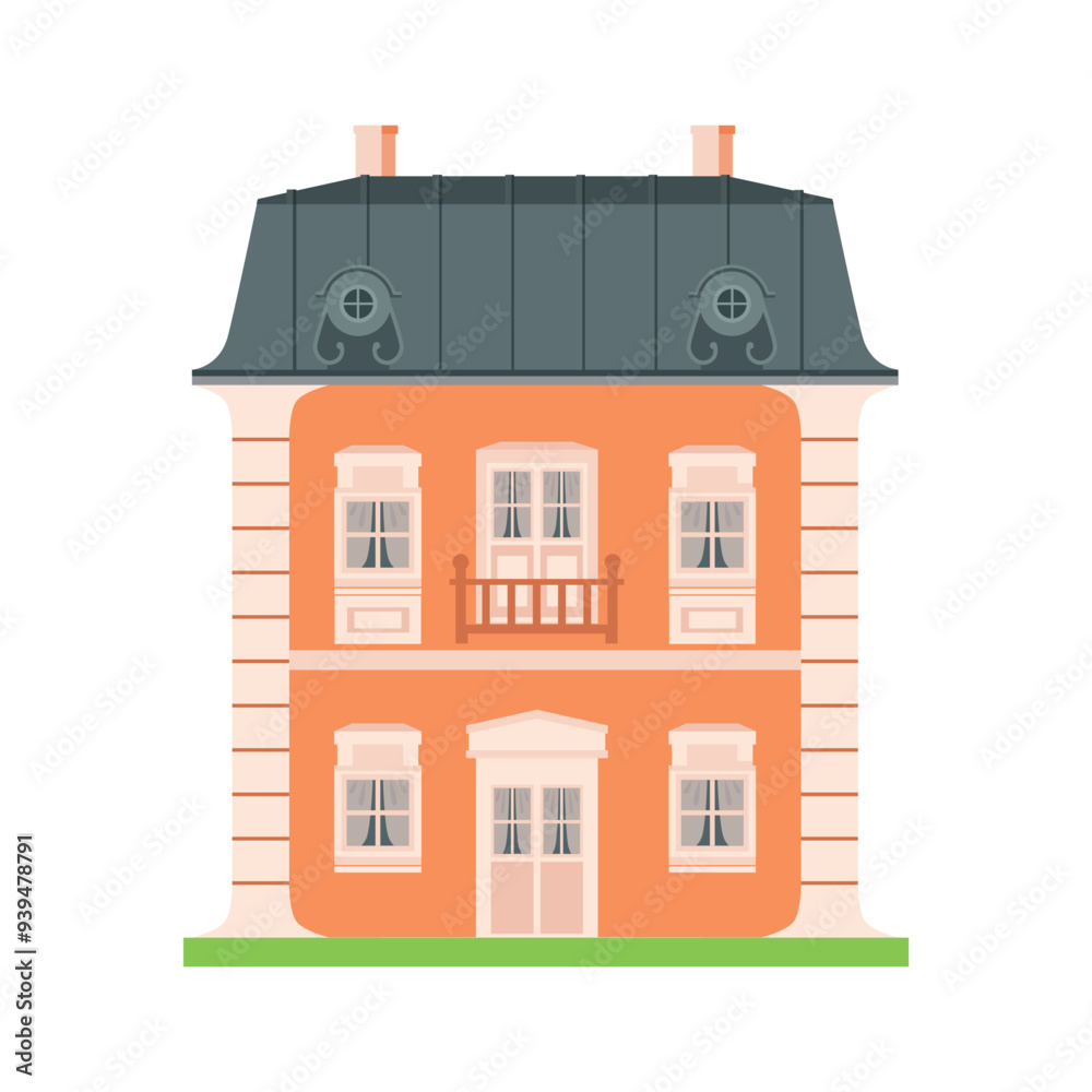 Cartoon retro small house. Cartoon retro small house.