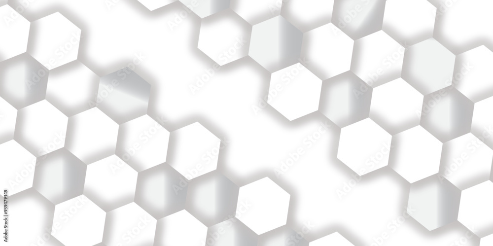 Abstract pattern with hexagonal white and gray technology line paper background. Hexagonal 3d vector grid tile and mosaic structure simple style hexagonal graphic concept. Futuristic surface design.
Abstract pattern with hexagonal white and gray technology line paper background. Hexagonal 3d vector grid tile and mosaic structure simple style hexagonal graphic concept. Futuristic surface design.