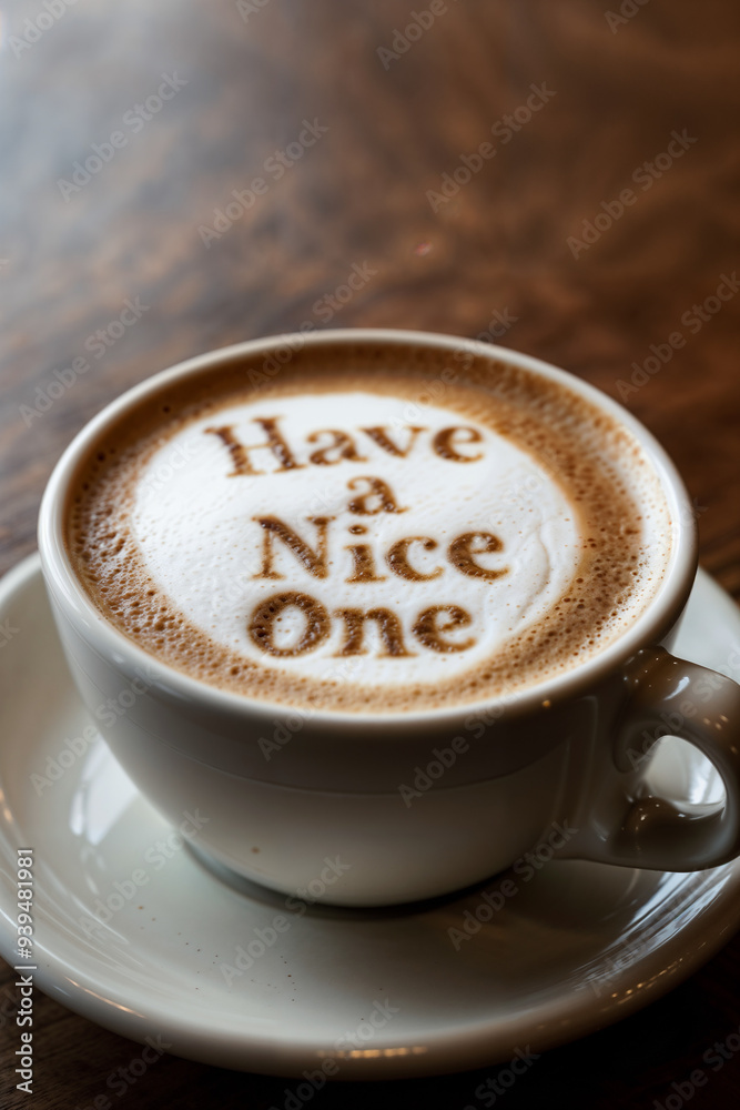 Latte Art Message: Have a Nice Day Coffee Cup card Latte Art Message: Have a Nice Day Coffee Cup card