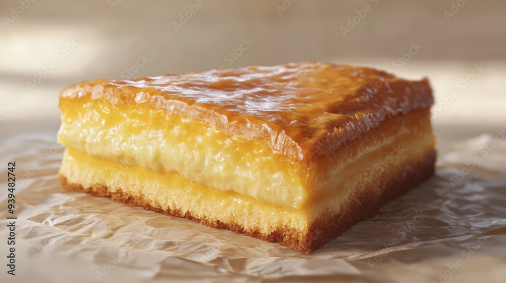 47. Gateau Basque (variation), custard-filled cake, 3D illustration 47. Gateau Basque (variation), custard-filled cake, 3D illustration