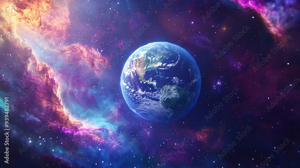 Planet earth in space