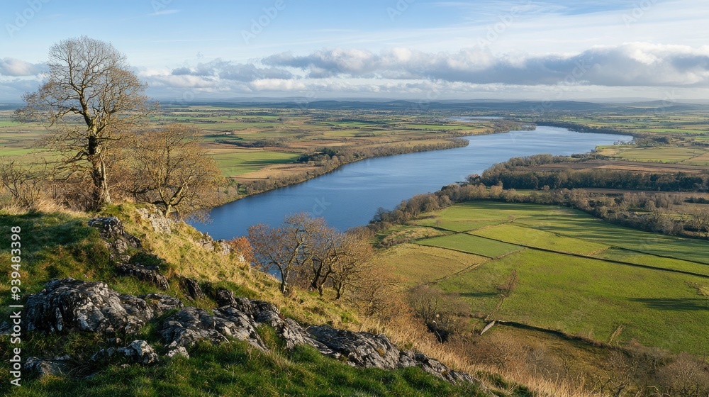 Celtic Dog. Panoramic View of Lower Lough Erne in Northern Ireland Celtic Dog. Panoramic View of Lower Lough Erne in Northern Ireland