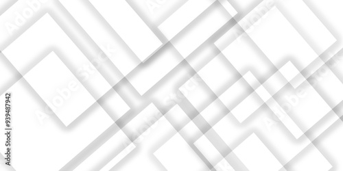 Abstract white and grey geometric overlapping square pattern background with shadow. paper texture design Abstract white background can use for design, background concept, vector illustration.