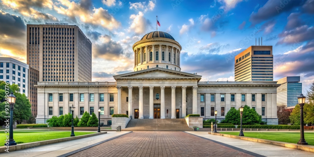 Obraz premium Statehouse in Columbus, Ohio , government building, architecture, historical, Ohio State Capitol, landmark, dome