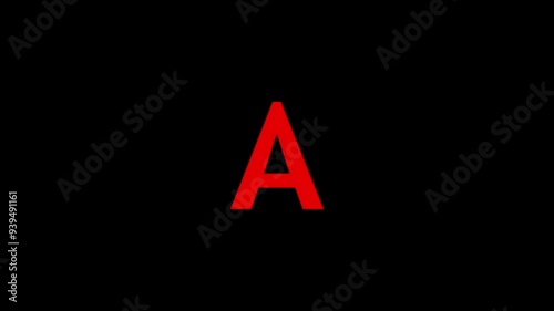 capital letter  alphabet A 3d animation