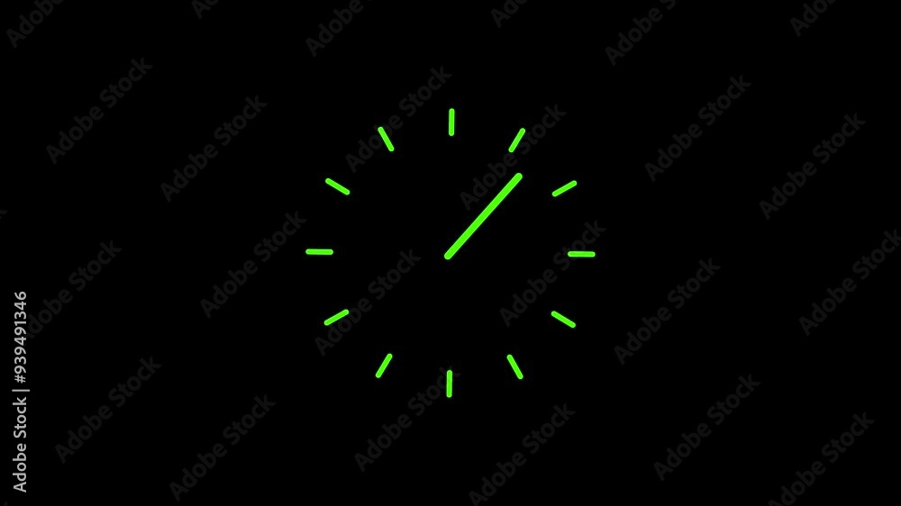 digital clock icon animation with black background. wall clock icon, tecnology digital clock icon animation with black background. wall clock icon, tecnology