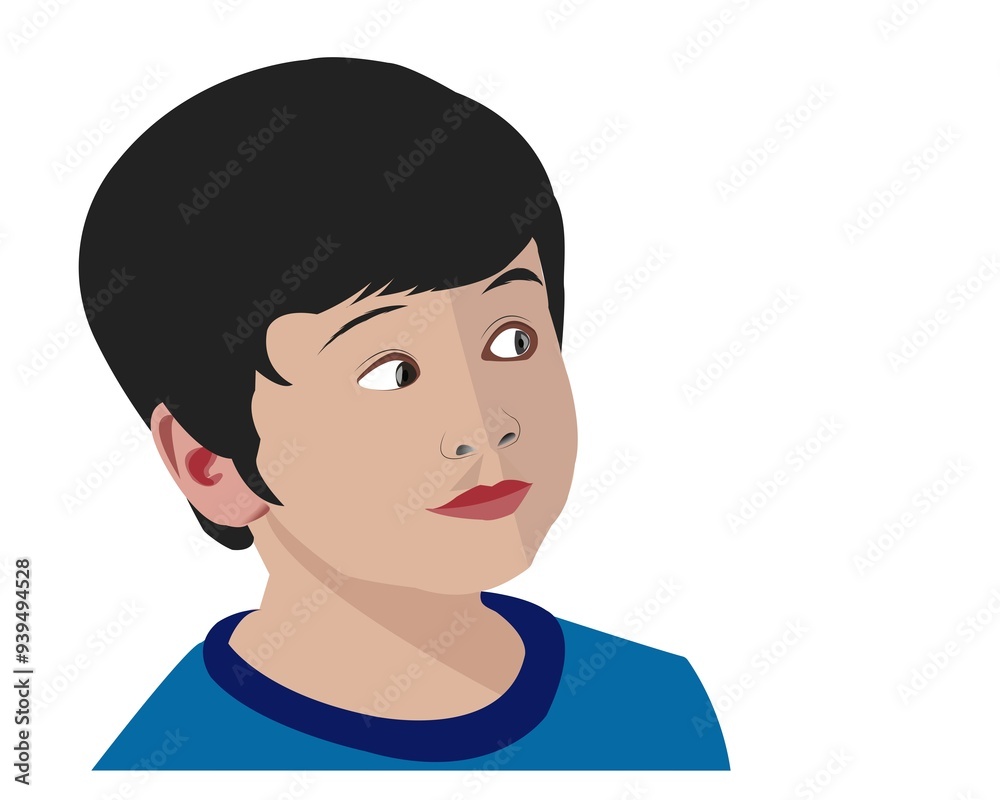 Curious Young child with Thoughtful Innocent Expression Flat Design Vector Illustration of Cute Innocent School boy Looking Away in Surprise vector png Isolated White Background eps Simple Expression Curious Young child with Thoughtful Innocent Expression Flat Design Vector Illustration of Cute Innocent School boy Looking Away in Surprise vector png Isolated White Background eps Simple Expression