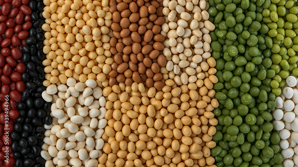 Mixed legumes and cereals: barley, lentils, peas, beans, and green beans on white. Mixed legumes and cereals: barley, lentils, peas, beans, and green beans on white.