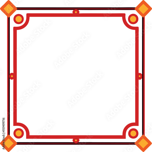 Colorful Square frame with floral ornament generated Ai