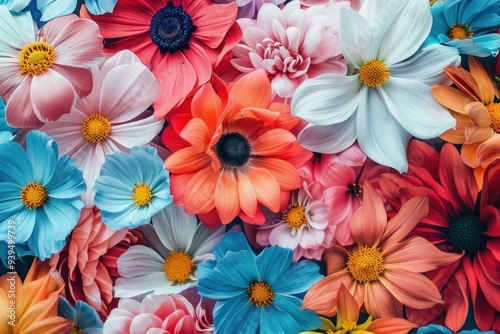 Wallpaper Mural Beautiful assortment of colorful flowers is creating a stunning floral background Torontodigital.ca