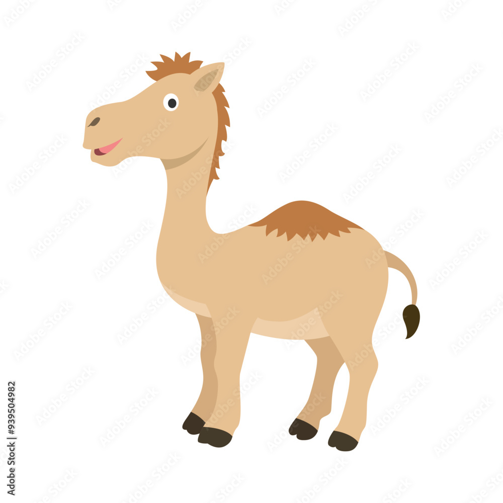 Detailed Camel Vector Illustration in Desert Setting Detailed Camel Vector Illustration in Desert Setting