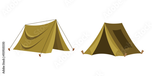 High-Quality Camping Tent Illustration Vector