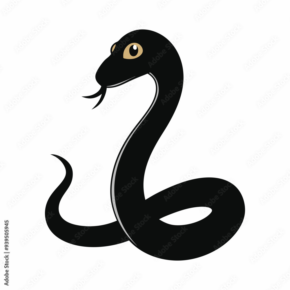 Snake silhouette. Isolated snake silhouette on white background Snake silhouette. Isolated snake silhouette on white background