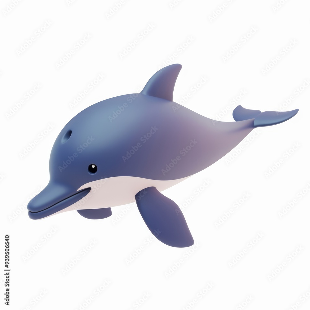 Dolphin in 3D style on a white background
Dolphin in 3D style on a white background