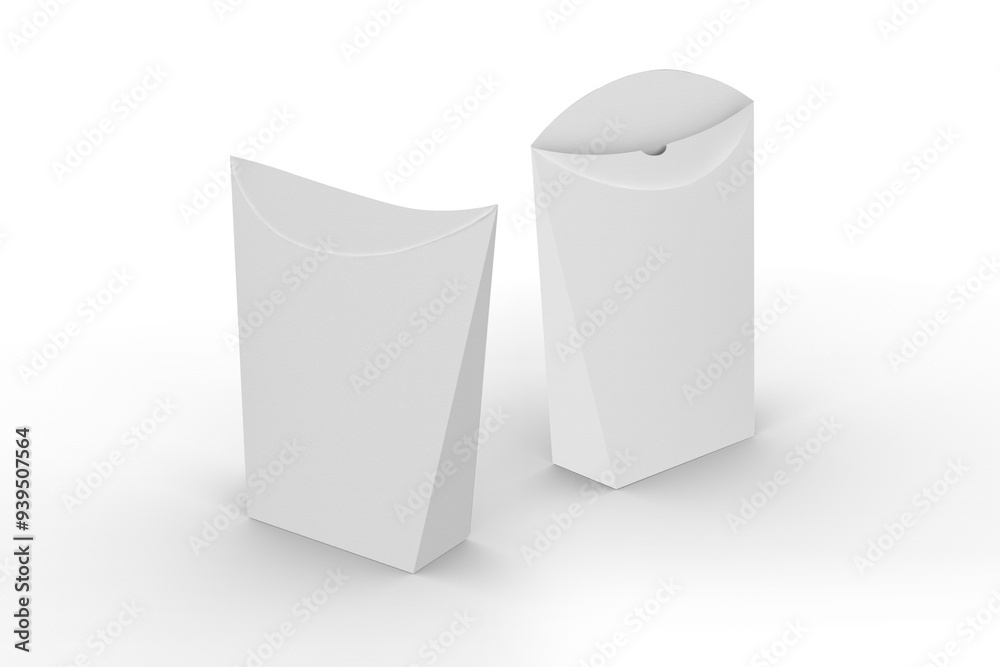 white apple batch paper box, fast food box, mock up isolated on white background, 3d illustration, 3d rendering white apple batch paper box, fast food box, mock up isolated on white background, 3d illustration, 3d rendering