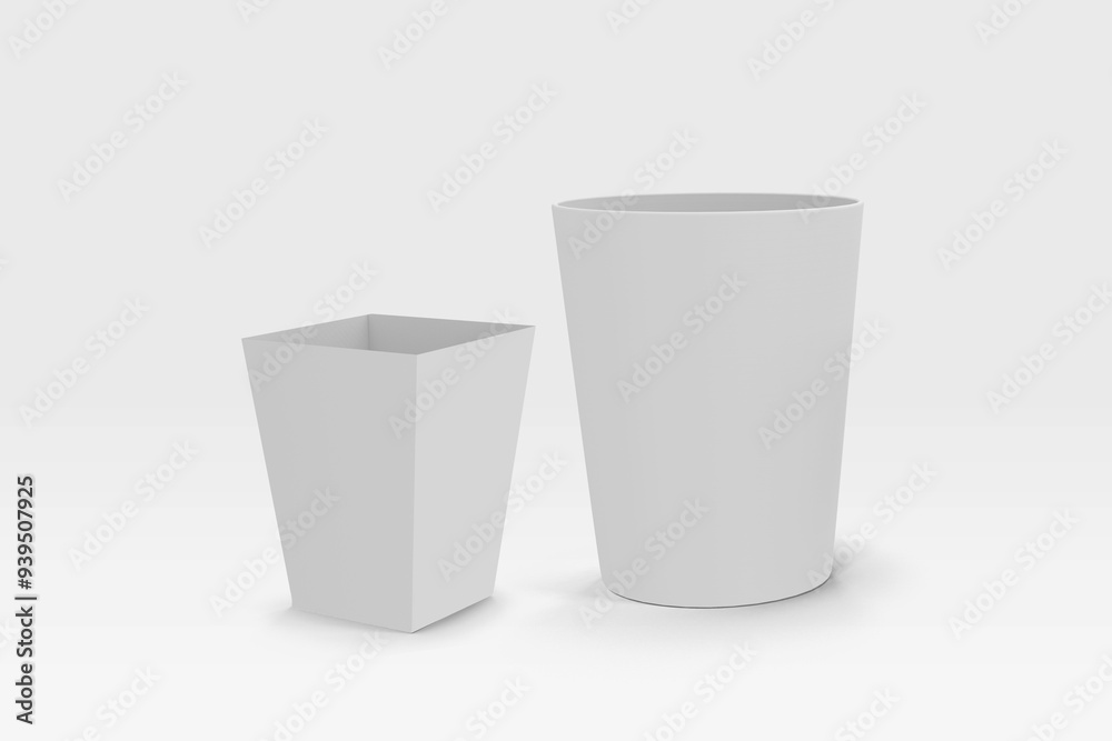 white paper box for fast food package on a white background, mock up isolated on white background, 3d illustration, 3d rendering white paper box for fast food package on a white background, mock up isolated on white background, 3d illustration, 3d rendering