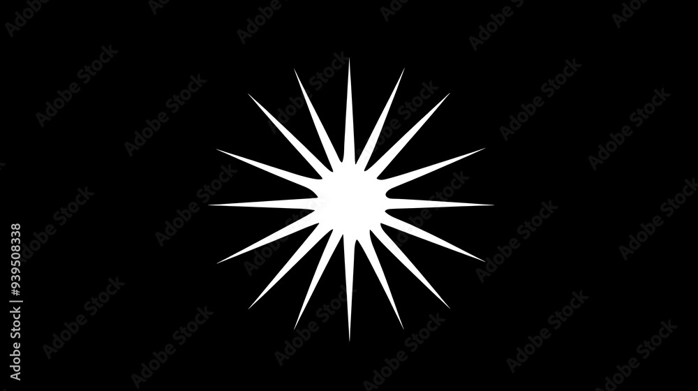 Minimalist White Logo on Black Background with Stylized Sunburst and Clean Lines for Modern Aesthetic in High Resolution Professional Photograph Minimalist White Logo on Black Background with Stylized Sunburst and Clean Lines for Modern Aesthetic in High Resolution Professional Photograph