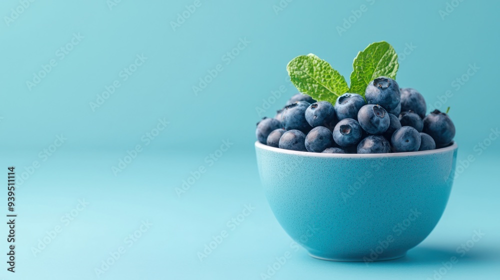 Fresh blueberries in a turquoise bowl, garnished with mint leaves, highlighting vibrant colors and healthy food options. Fresh blueberries in a turquoise bowl, garnished with mint leaves, highlighting vibrant colors and healthy food options.