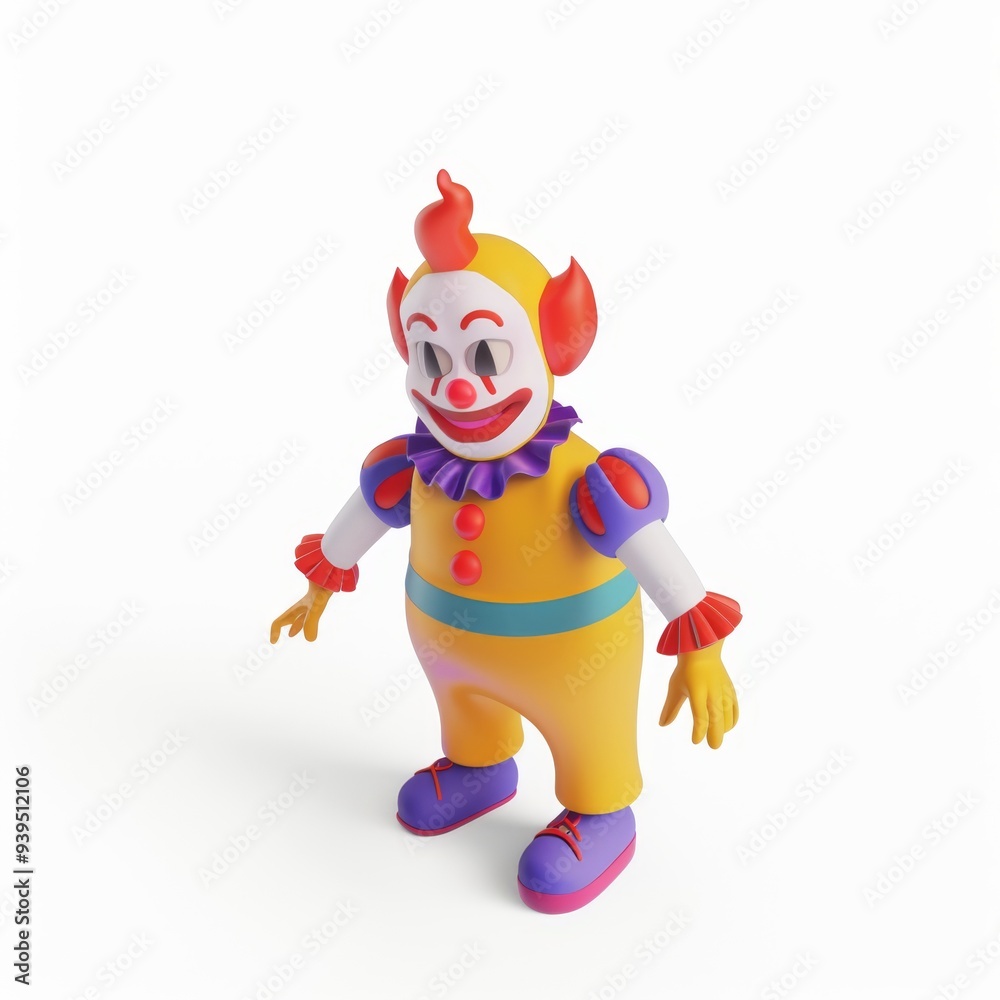 Clown in 3D style on a white background Clown in 3D style on a white background