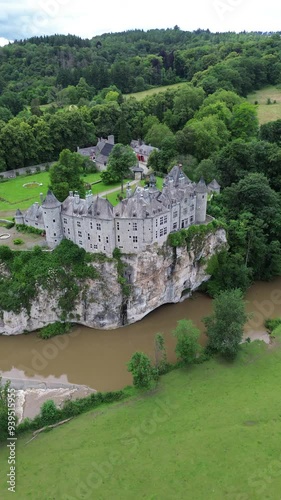 drone video Walzin castle belgium europe photo