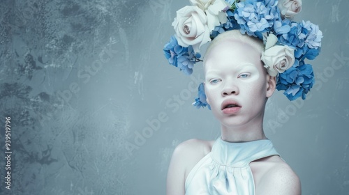 portrait of a woman with white hair