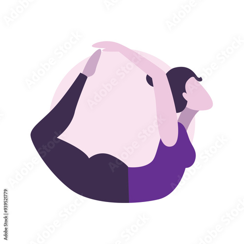 Flat Design Illustration of Woman Practicing Yoga