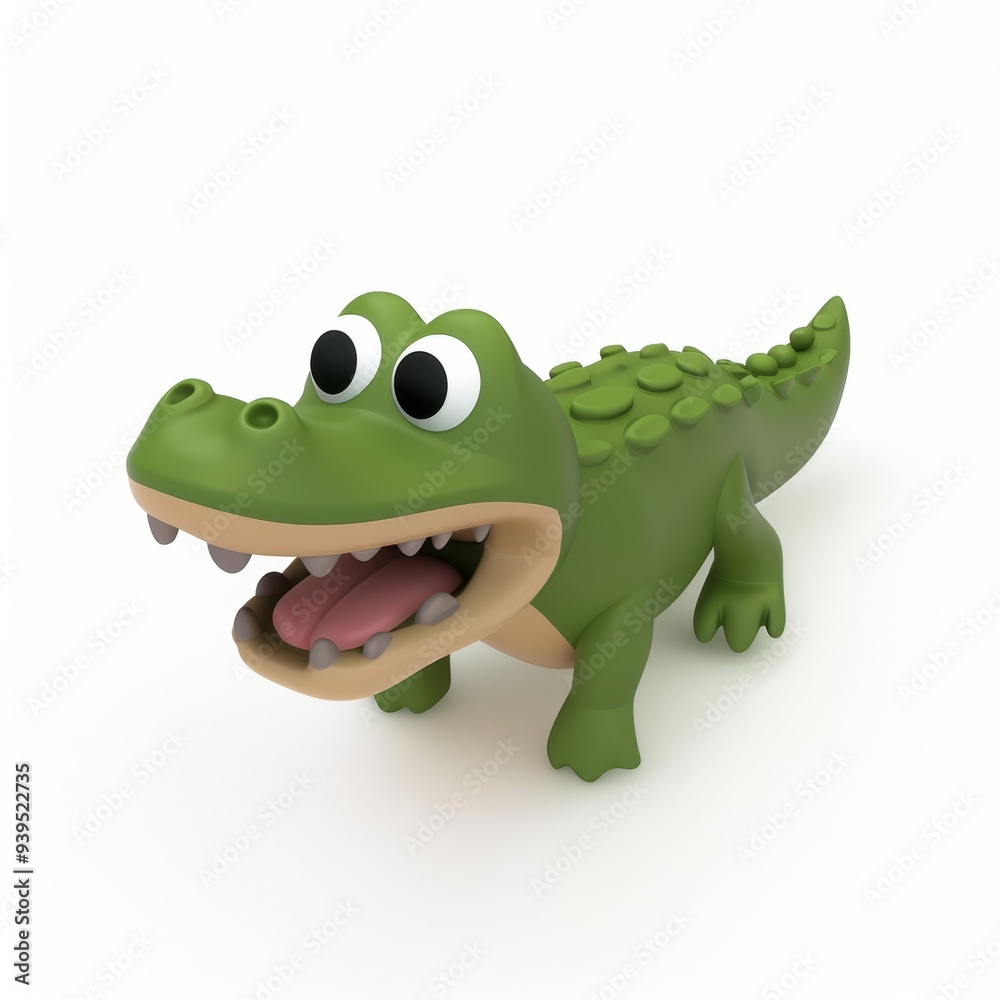 Naklejka premium alligator in 3D style on a white background