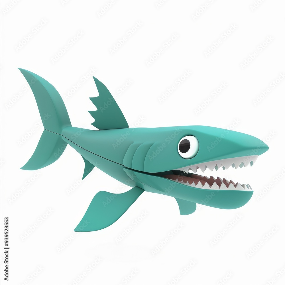 barracuda in 3D style on a white background barracuda in 3D style on a white background