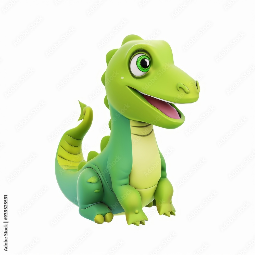 Naklejka premium Dinosaur in 3D style on a white background