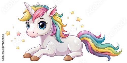 colorful unicorn illustration against a bright white background