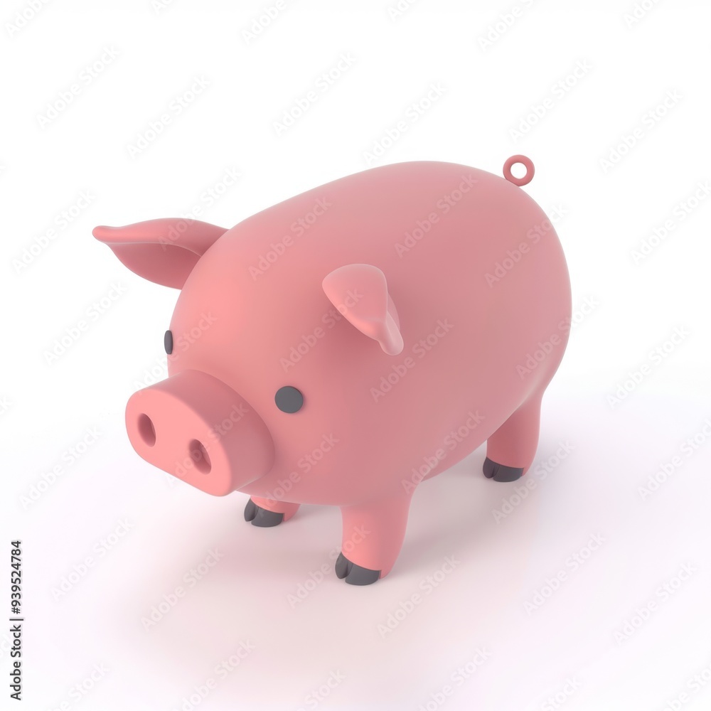 Funny pig in 3D style on a white background Funny pig in 3D style on a white background