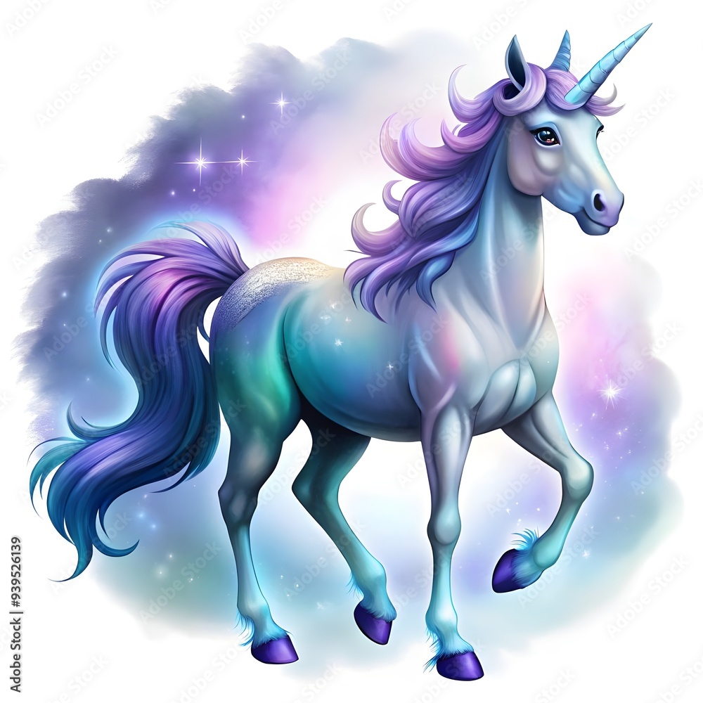 enchanting unicorn illustration on a white background enchanting unicorn illustration on a white background