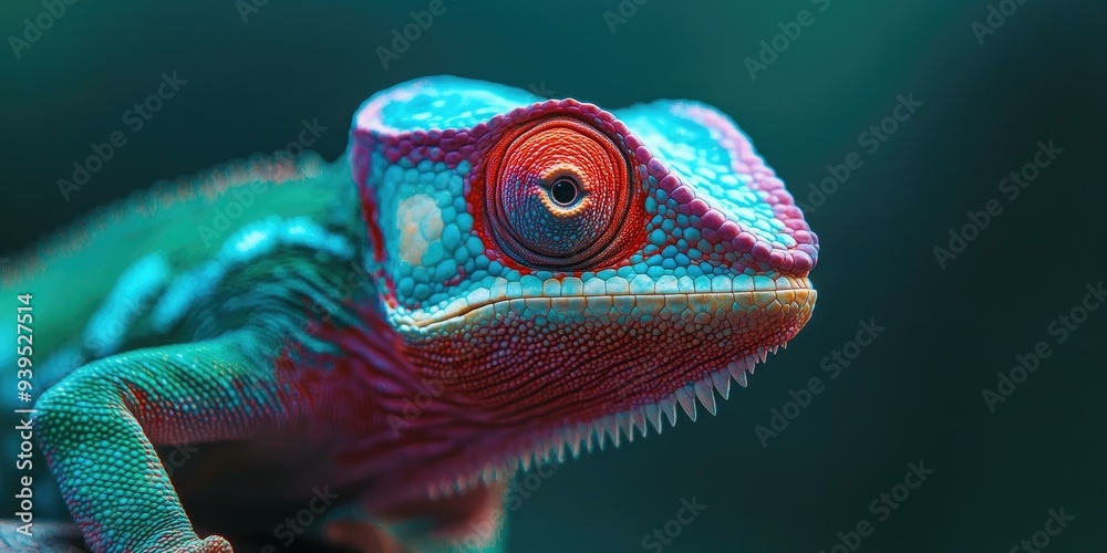 Close-up of a chameleon's head. Close-up of a chameleon's head.