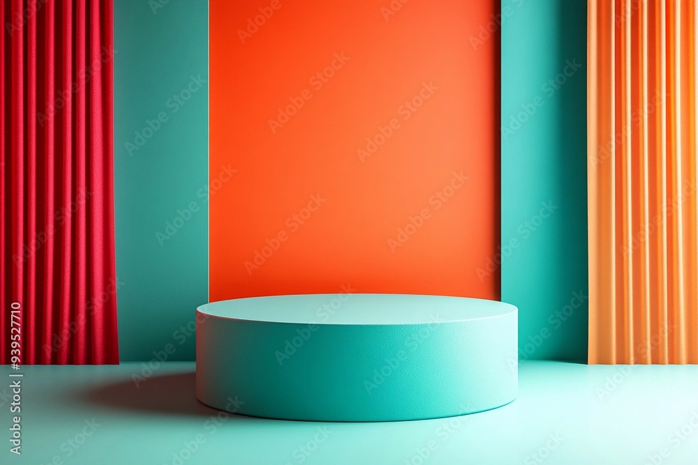 A sleek 3D background featuring a green turquoise cylinder stand podium, set against a soft, gradient backdrop that enhances its vibrant color. The podium is elegantly designed with smooth curves and A sleek 3D background featuring a green turquoise cylinder stand podium, set against a soft, gradient backdrop that enhances its vibrant color. The podium is elegantly designed with smooth curves and