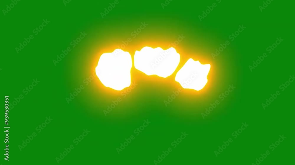 vfx element, glow effects, glow lines, anime neon elements, cartoon effect green screen
