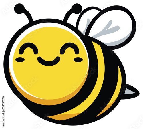 Happy bee illustration in vector style