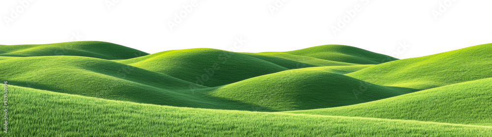 Spring's bright green, lush hills, cut out - stock png. Spring's bright green, lush hills, cut out - stock png.