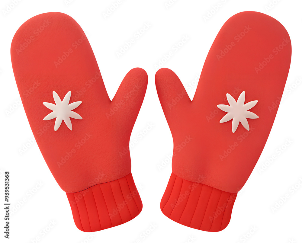 Illustrations of winter gloves on an isolated background, Christmas gloves on an isolated background Illustrations of winter gloves on an isolated background, Christmas gloves on an isolated background