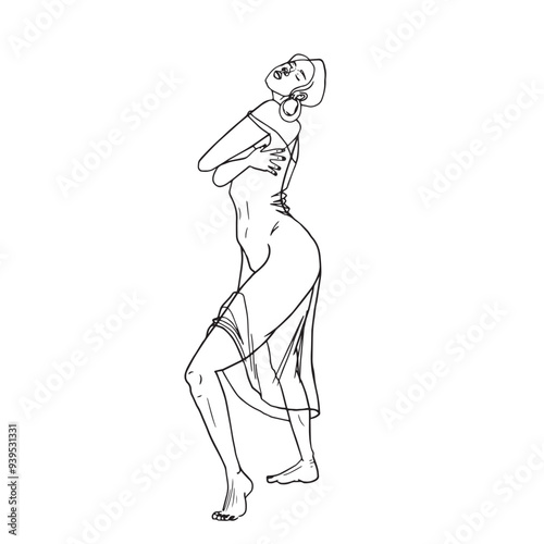 woman line dancing dress
