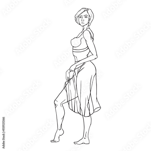 woman line dancing skirt and top