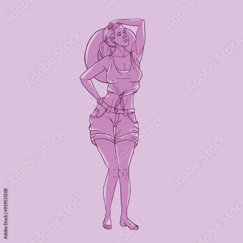 woman pink gardening farm clothes